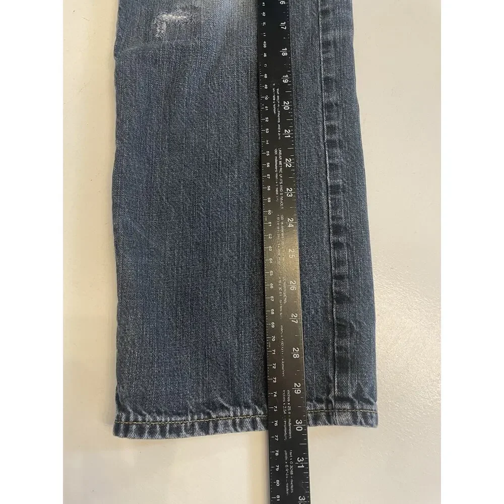 Men AE American Eagle Relaxed Straight 31 x 32 Dark Wash Blue Jeans Mid Rise